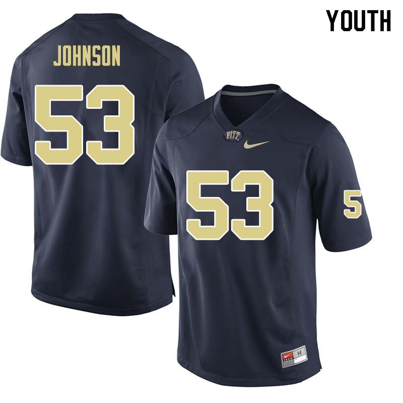 Youth #53 Dorian Johnson Pittsburgh Panthers College Football Jerseys Sale-Navy